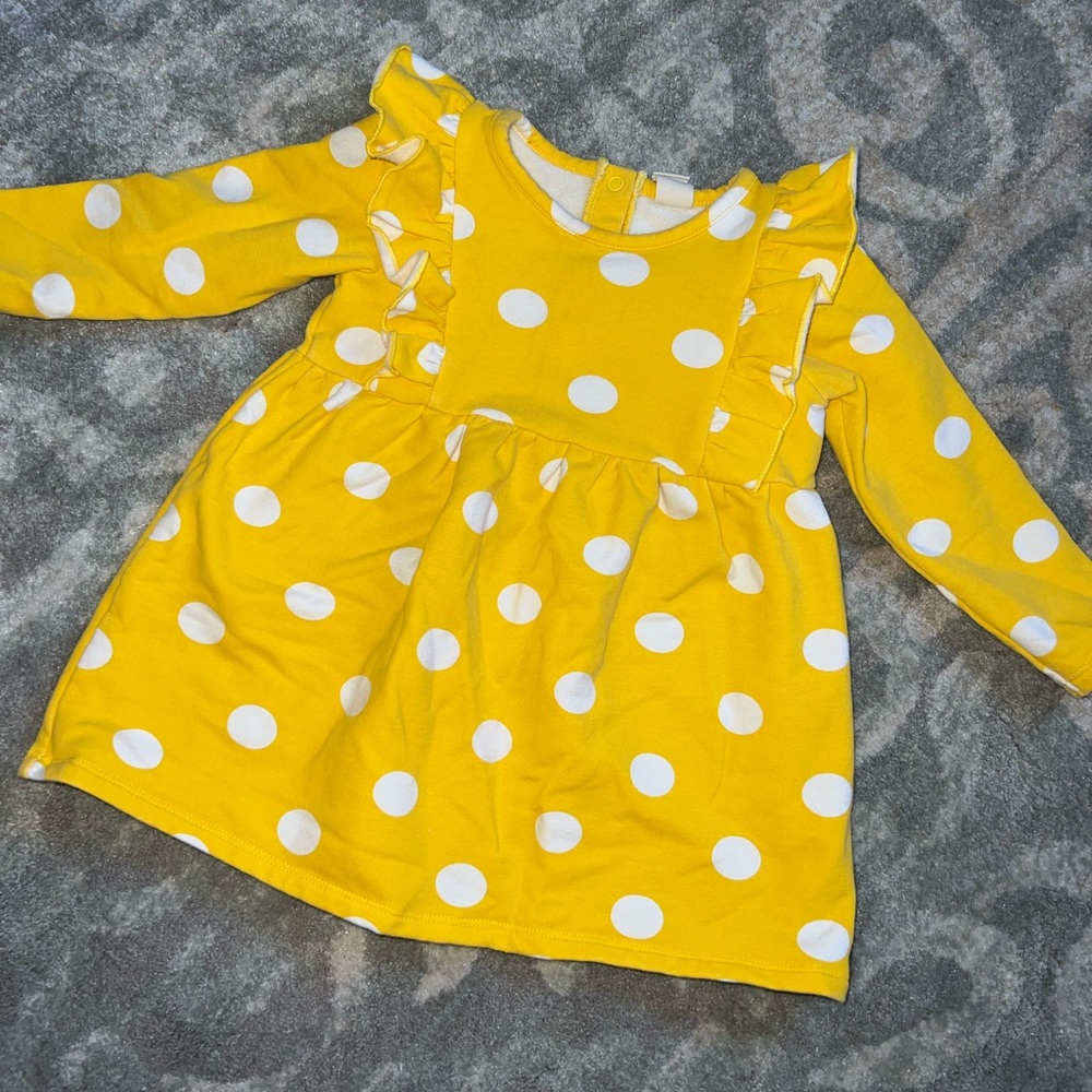 Baby girl Tucker + Tate yellow polka dot dress